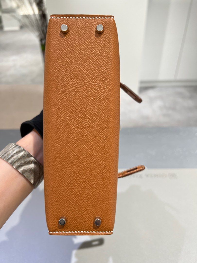 Hermes Mini Kelly II Sellier In Gold With Silver Hardware, Epsom Leath –  Found Fashion