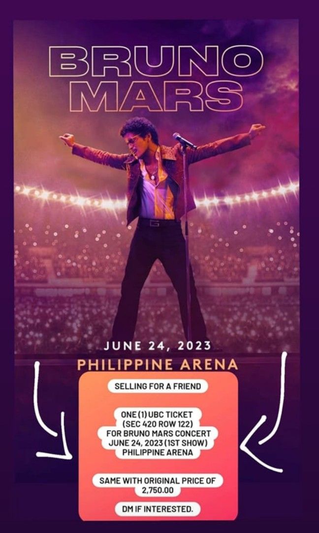 Bruno Mars Concert Ticket on Carousell