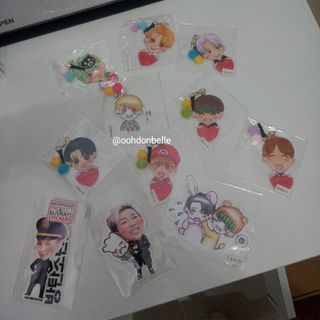 bts laminated earphone charm dust plug & stickers from japan