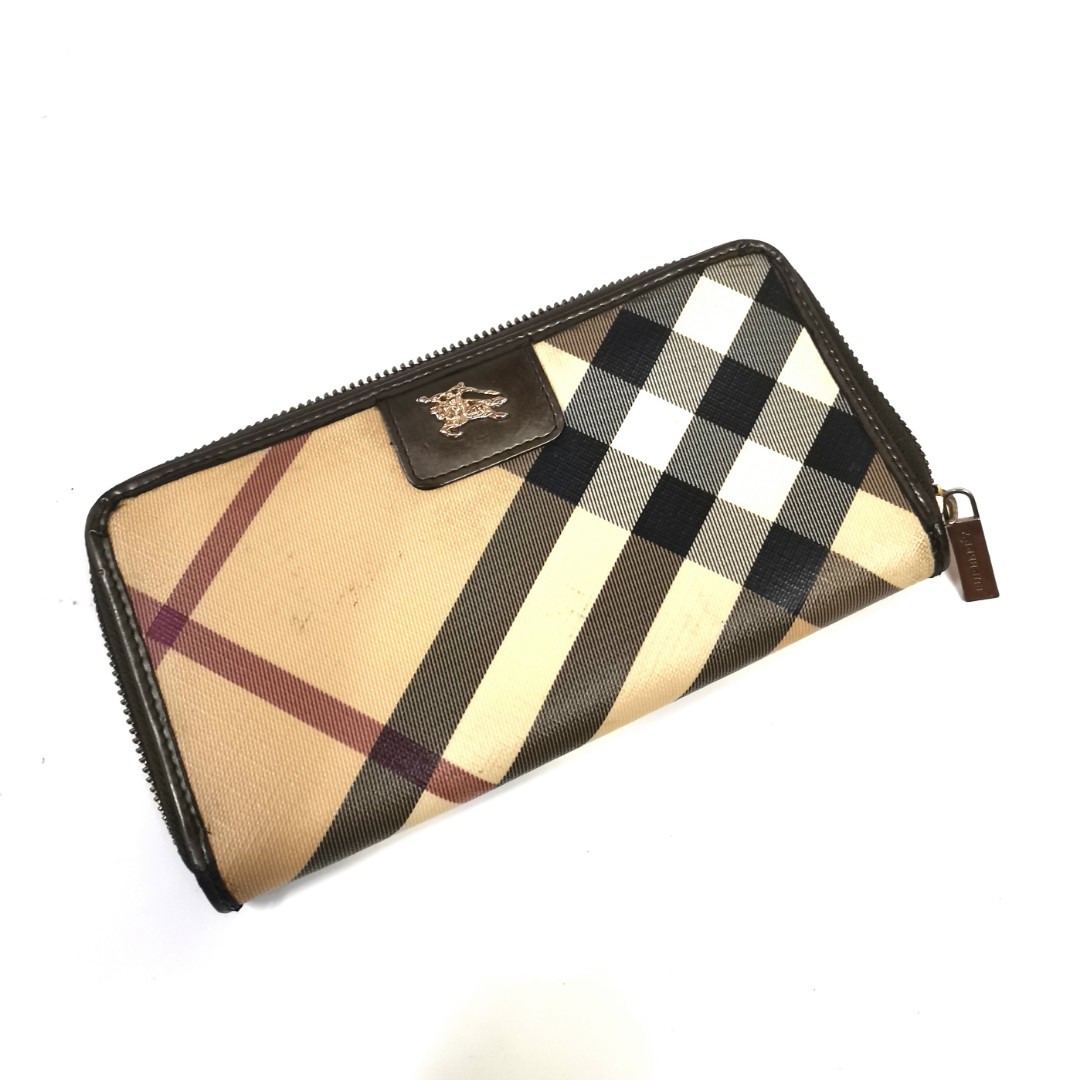 BURBERRY Leather-Trimmed Checked Coated-Canvas Wallet for Men