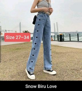 Celana kulot Love Import, warna Snow Biru Love atau Snow Hitam Love, ada size 27-34, Dari harga Rp. 2 juta, diskon besar-besaran menjadi Rp. 88.000,NEW.