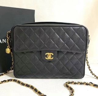 Chanel Deep Blue Caviar Camera Bag with 24K Bijoux Gold Hardware