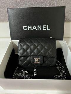 CHANEL MINI SQUARE CAVIAR BLACK EDGE STITCHING