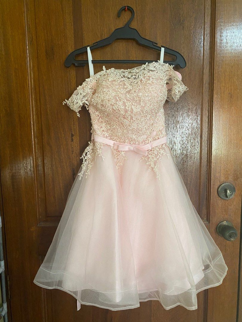 formal balance dress design Blush Short Sleeve Sweet 16 Dresses Lace Applique Ball Gown 20484 Blush / US8 main image 0