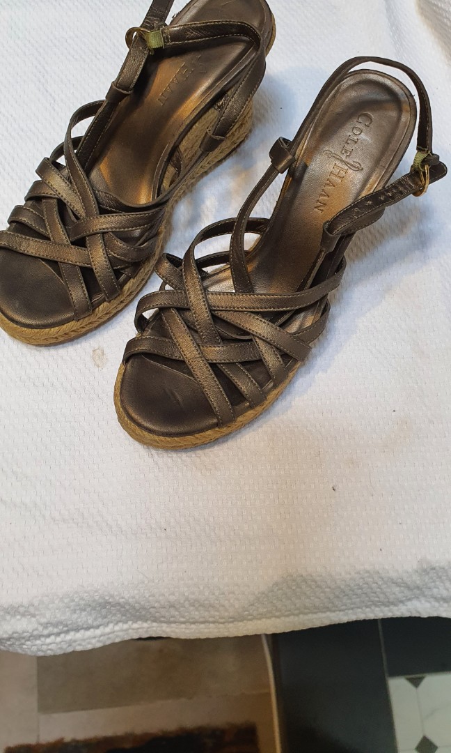 COLE HAAN Strappy wedges, Women's Fashion, Footwear, Wedges on Carousell
