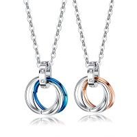 Couple Set Classy Trinity Ring Stainless Steel Men Women Necklace CPNE-27