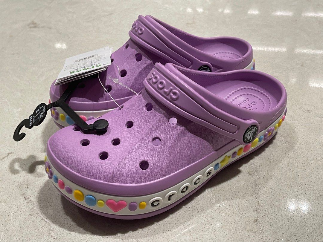 Purple and hotsell pink crocs