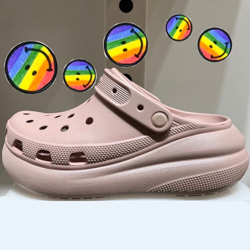 Crocs shimmer mega crush baby pink, Women's Fashion, Footwear, Sandals ...