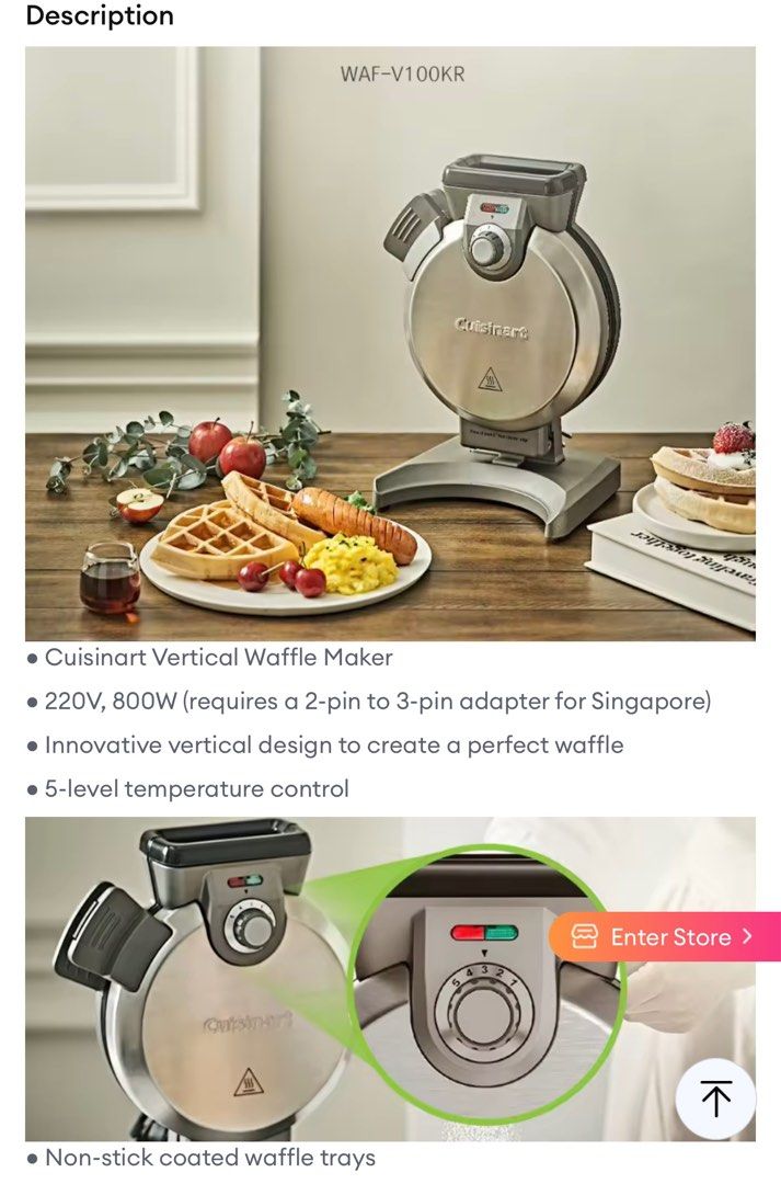 Cuisinart Vertical Waffle Maker, TV & Home Appliances, Kitchen