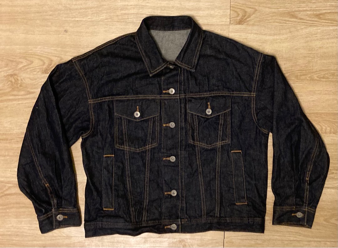 Denim Jacket GU (Oversize style), Men's Fashion, Coats, Jackets and ...