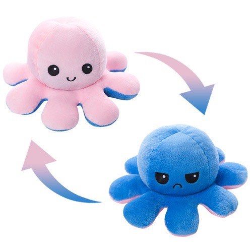 Flip Octopus Happy Angry Soft Toy Double side Hobbies Toys