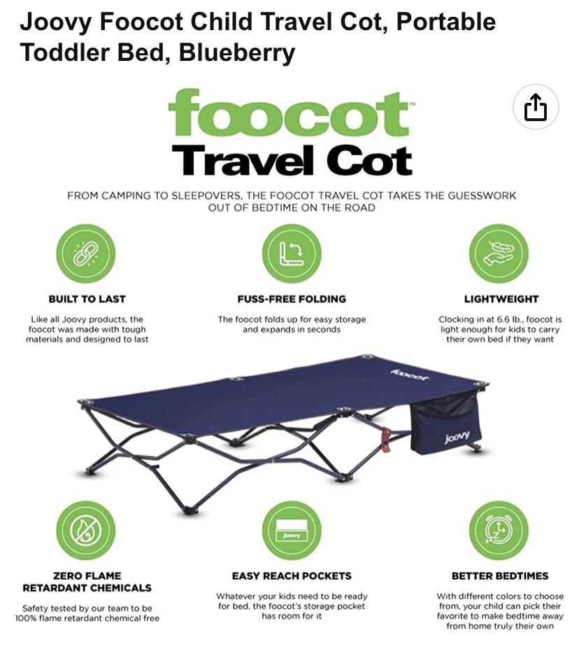 Foldable bed, Joovy Foocot, Babies & Kids, Baby Nursery & Kids ...