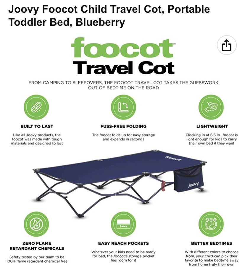 Foldable bed, Joovy Foocot, Babies Kids, Baby Nursery Kids