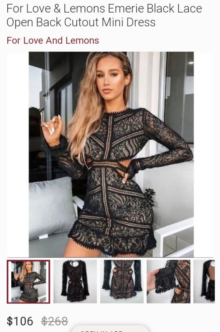 For Love and Lemons Emerie black dress Women s Fashion Dresses Sets Dresses on Carousell
