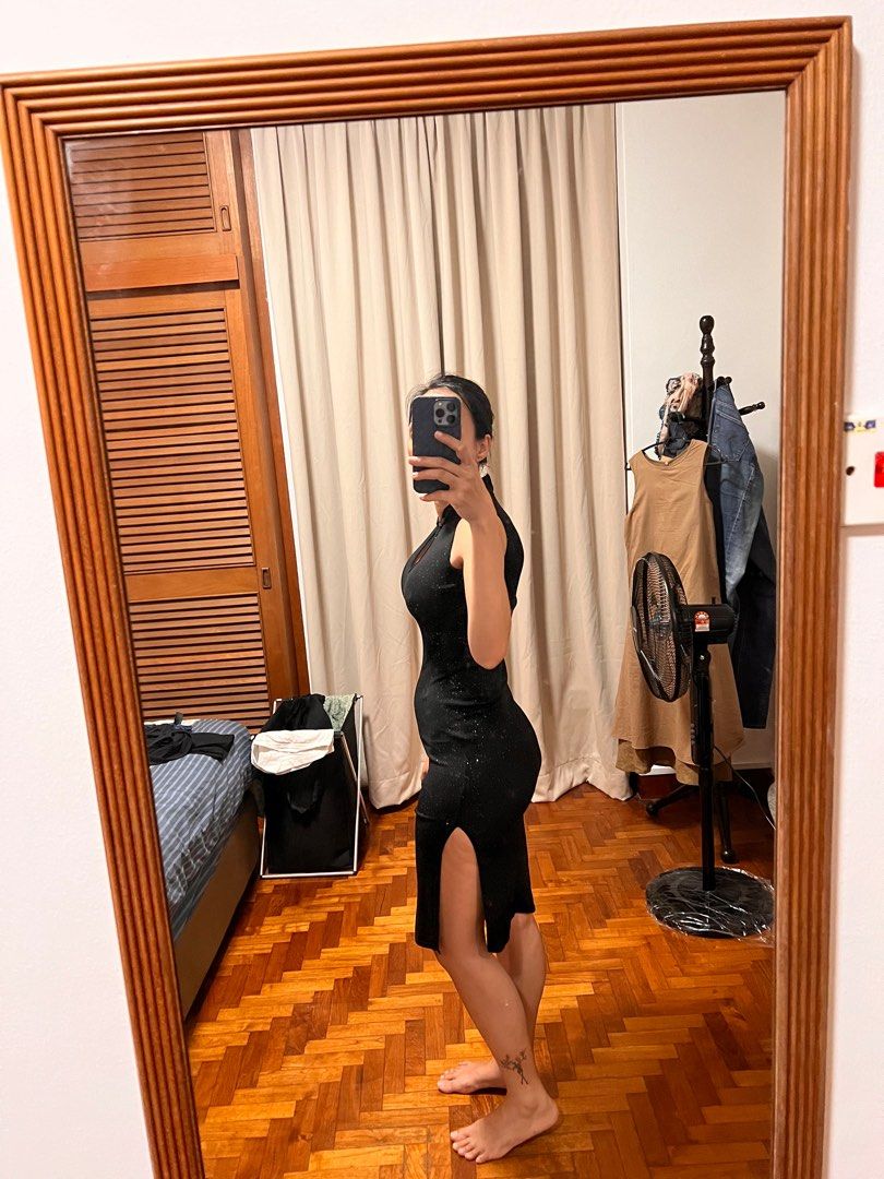 Mandarin collar clearance bodycon dress
