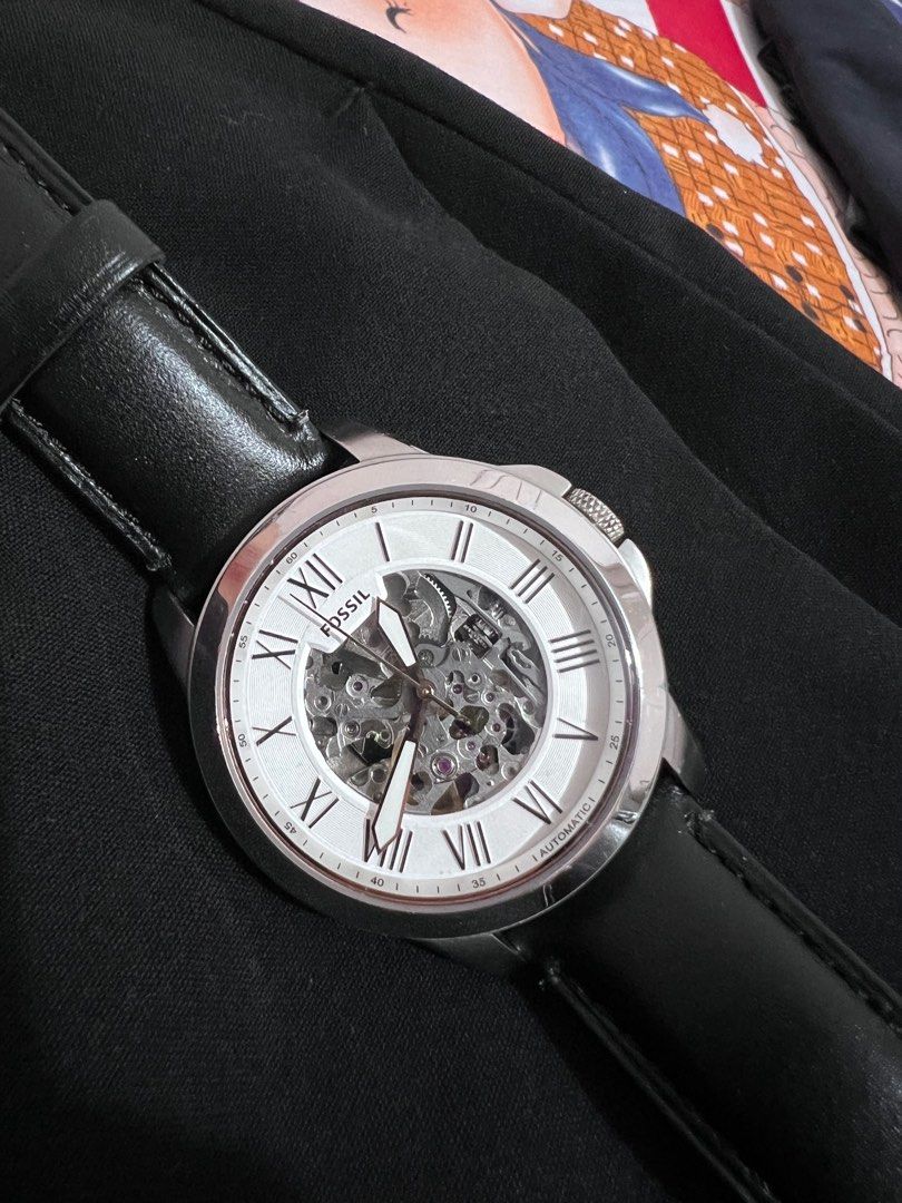 Grant Automatic Black Leather Watch