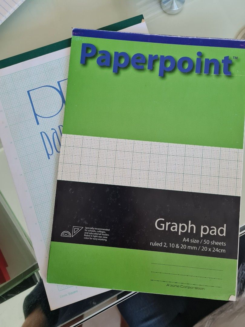 Graphing paper, graph pad for math, Hobbies & Toys, Books & Magazines