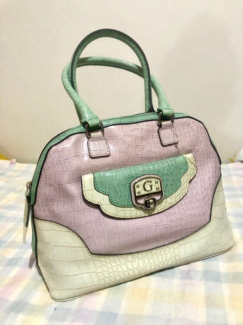 Kin Croc Style Scoop Shoulder Bag, Lilac