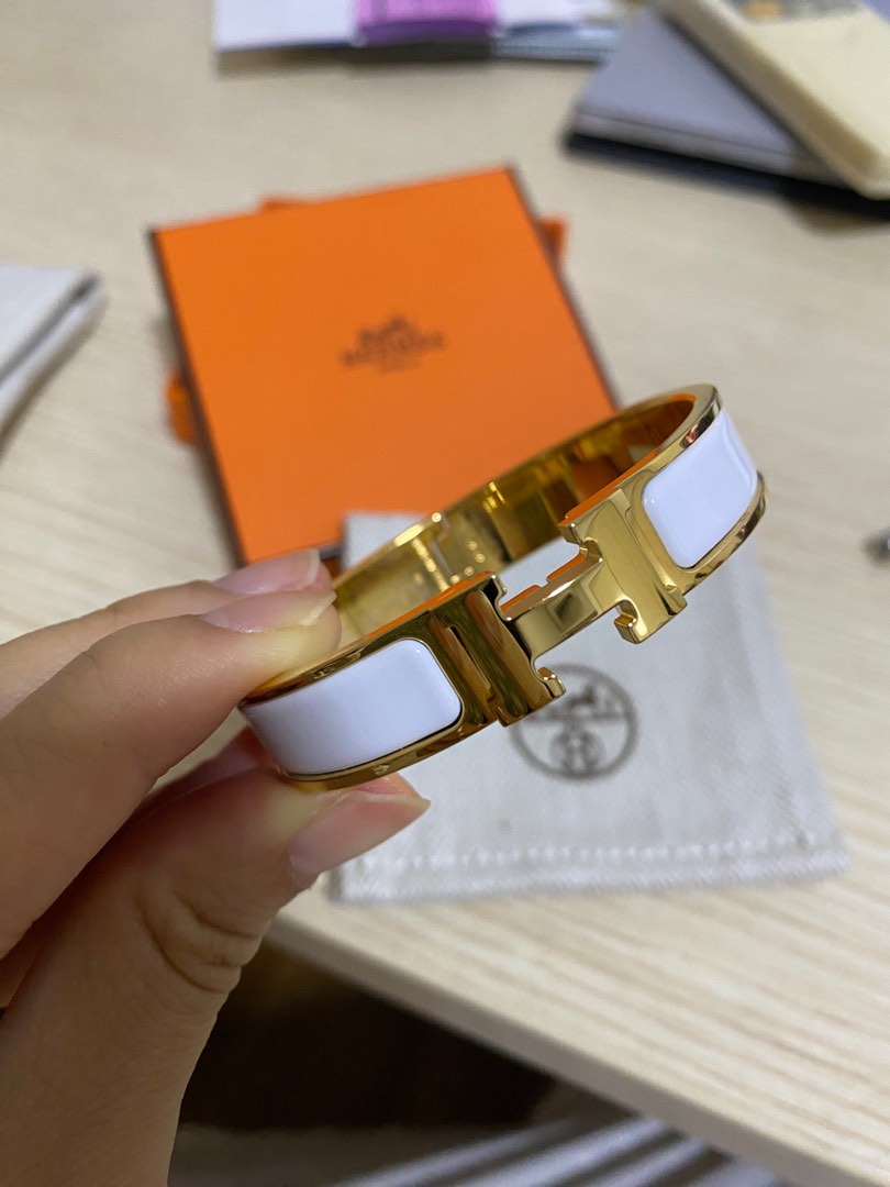 White hermes clic clac online