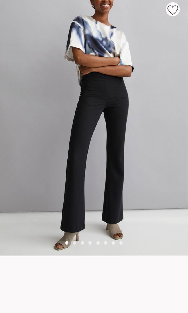 H M Flared Trousers Black Women s Fashion Bottoms Jeans