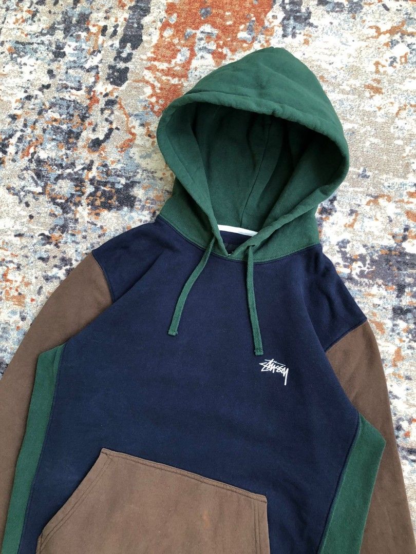 Stussy color block hoodie on sale