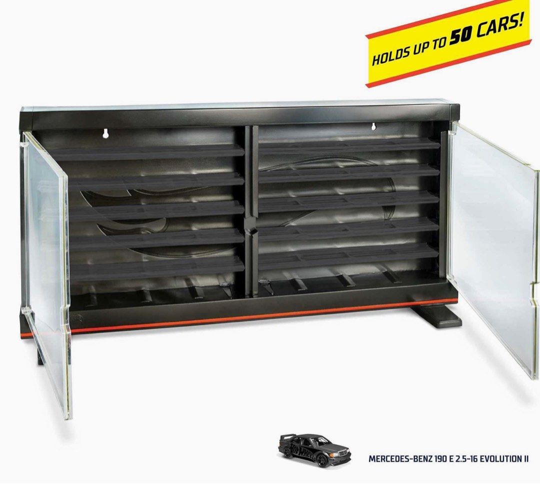 Hot Wheels Display Case with Exclusive MercedesBenz 190E 164 can fit tomica /Majorette