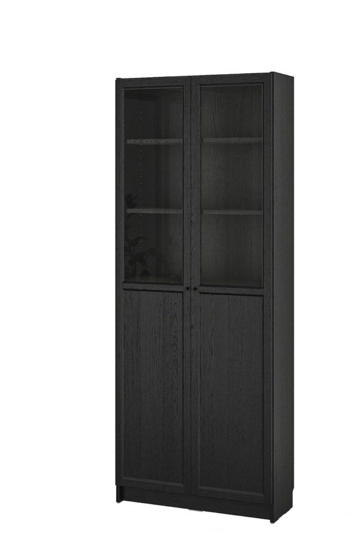 Ikea billy bookcase with oxberg glass door to let go!!, Furniture