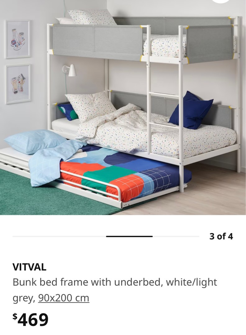 Ikea Bunk Bed (VITVAL) incl. transport, Furniture & Home Living
