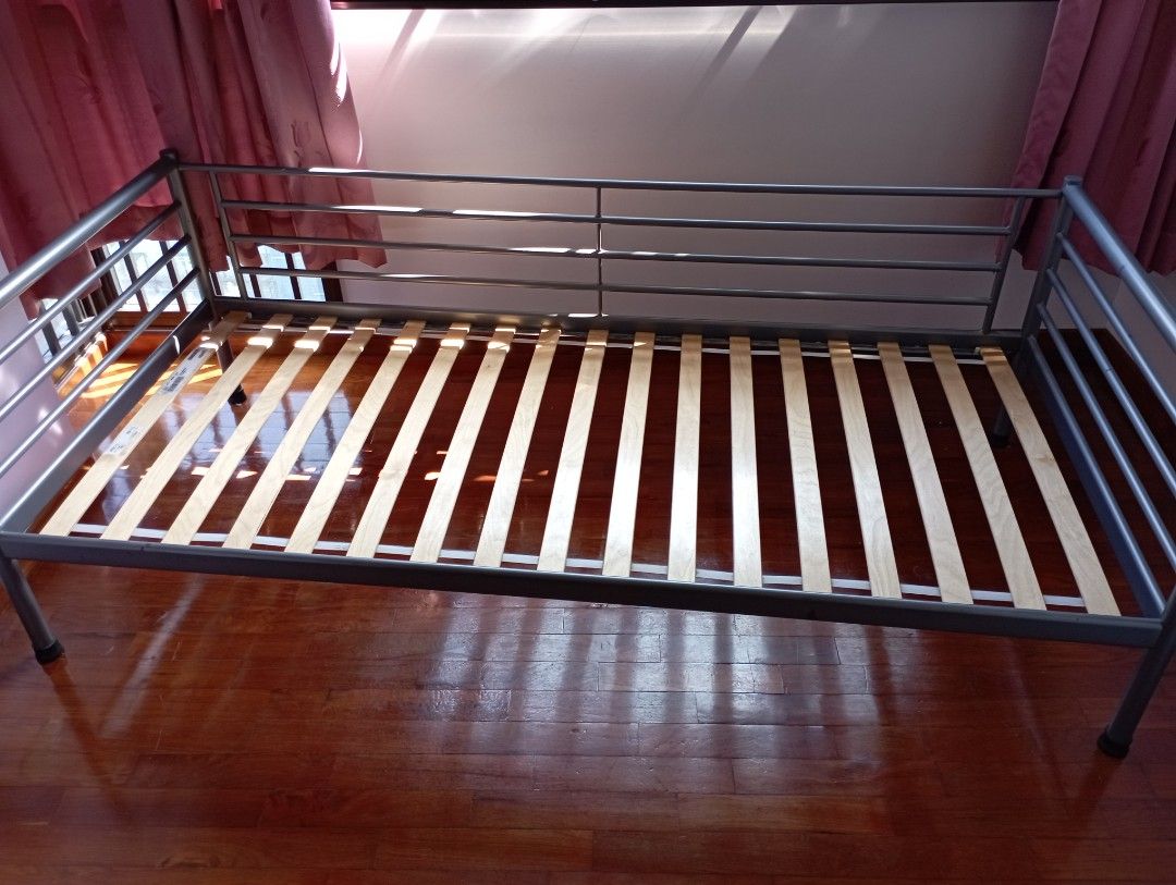 Ikea metal bed frame, Furniture & Home Living, Furniture, Bed Frames