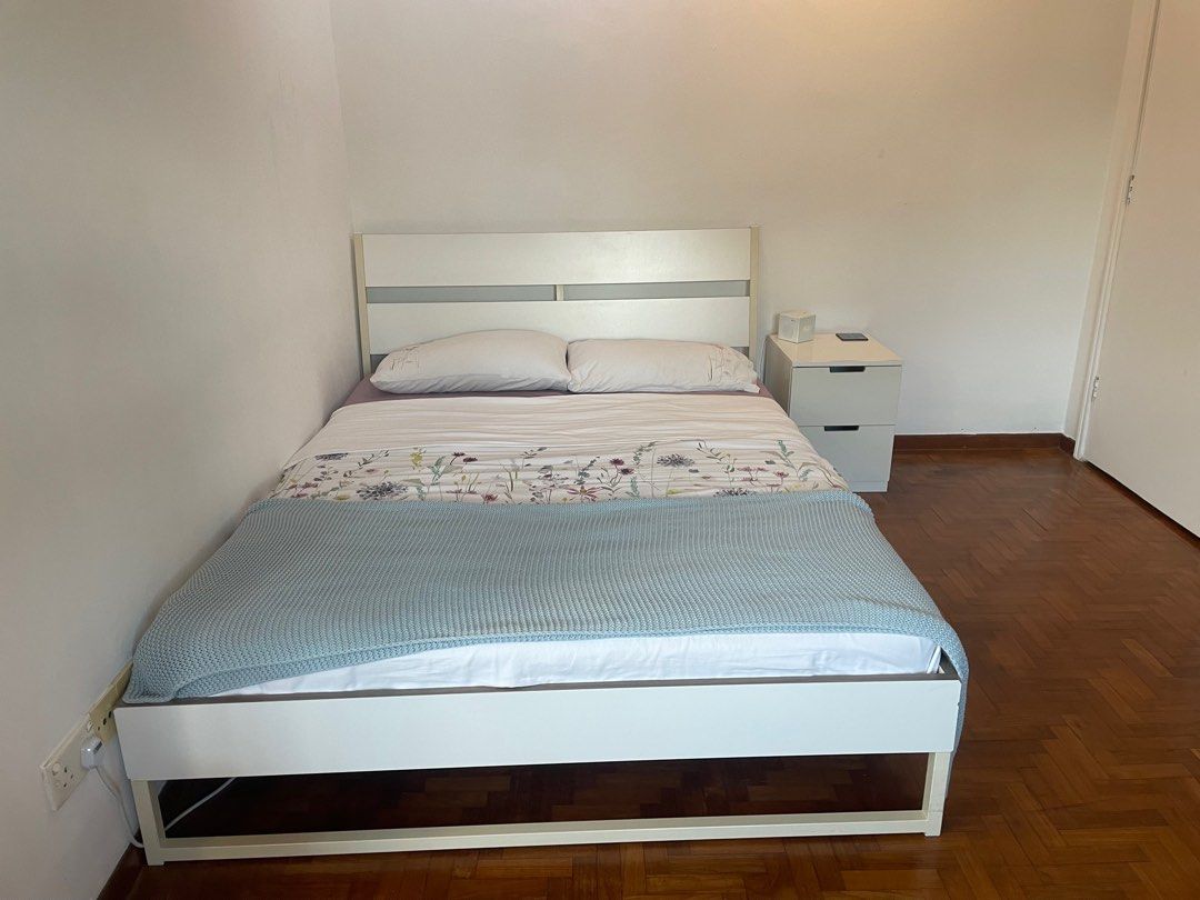 IKEA Queensize Double Bed, Furniture & Home Living, Furniture, Bed