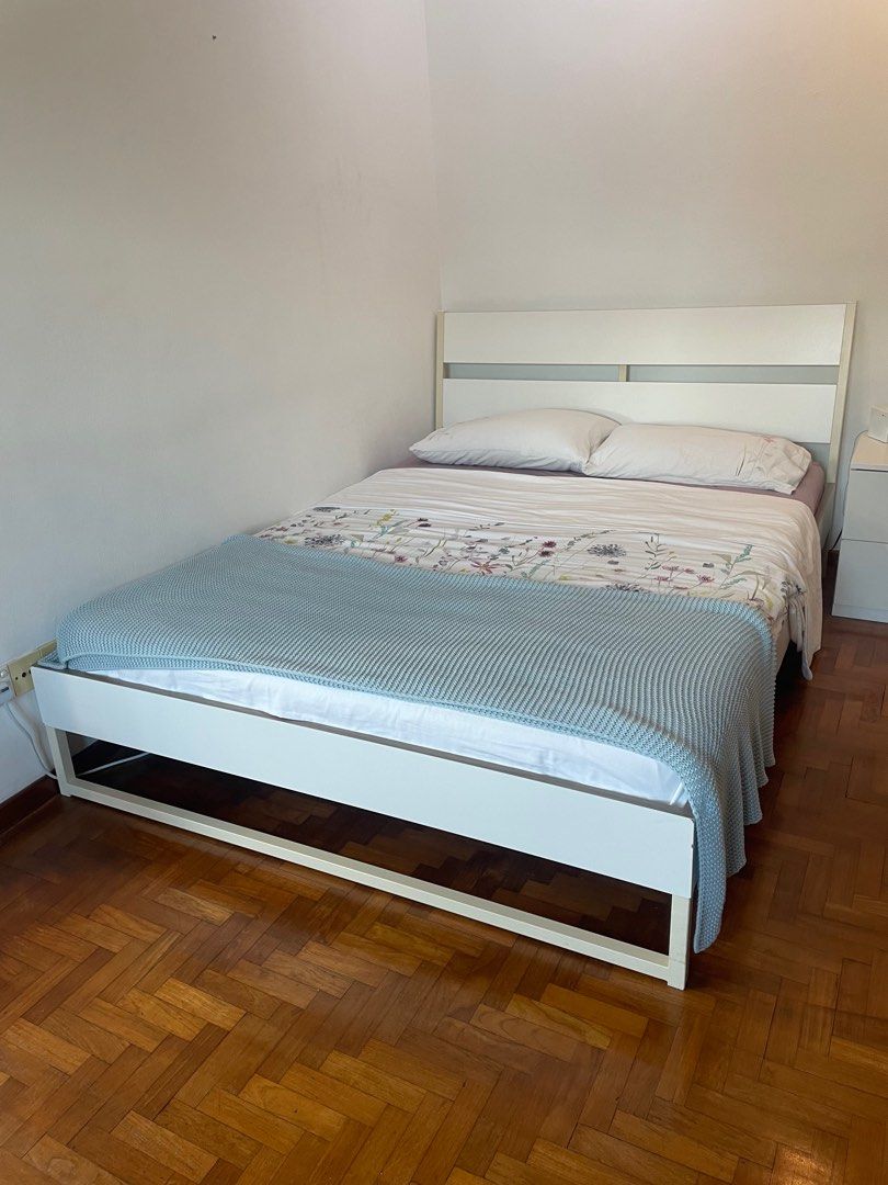 IKEA Queensize Double Bed, Furniture & Home Living, Furniture, Bed