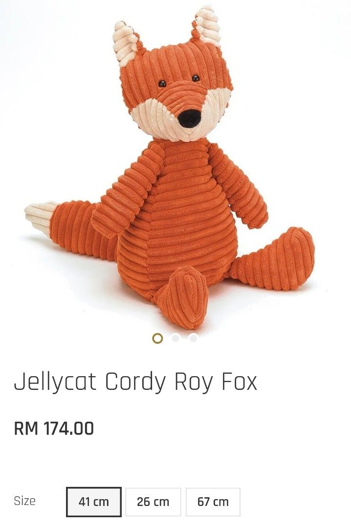 Jellycat Cordy Roy Fox Hobbies Toys Toys Games on Carousell