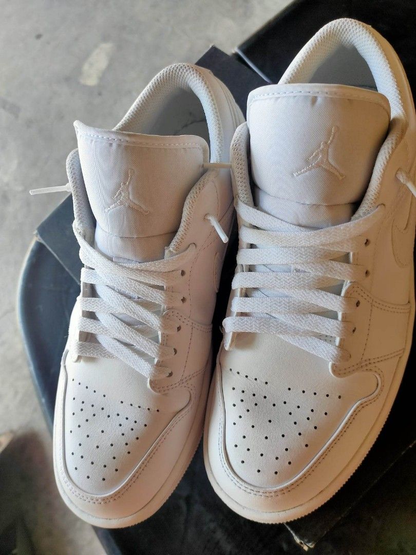 triple white low jordan 1