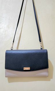 Kate Spade Leather Winni Laurel Way Crossbody Clutch Wallet Black & Almond