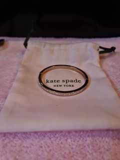 Original KATE SPADE Rose Gold Tone RING IT UP Clear Pave Hinged Bangle Bracelet O0RU2241