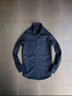 Kemeja navy NETT men size L slim fit
