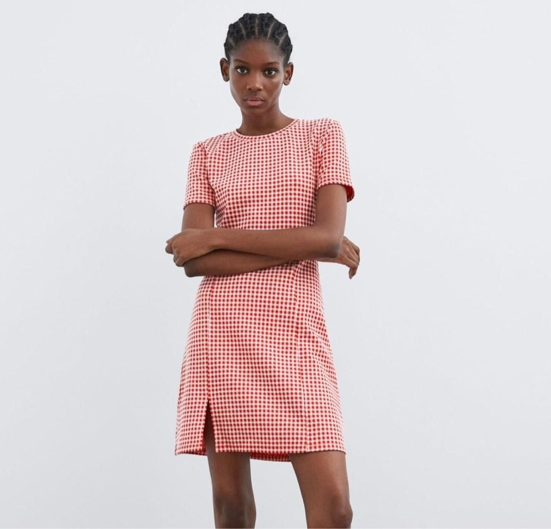 Red gingham dress womens outlet