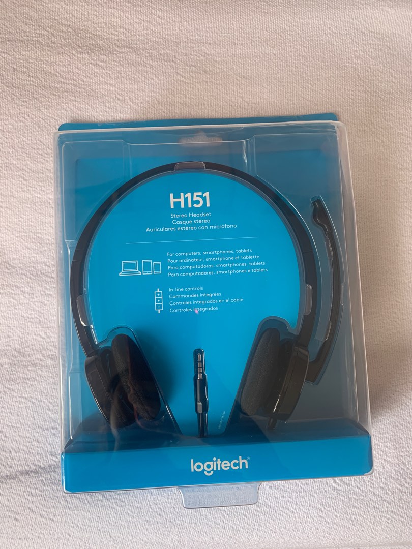 Logitech H151 Wired Headset with noise cancelling microphone, Audio, Headphones & Headsets on