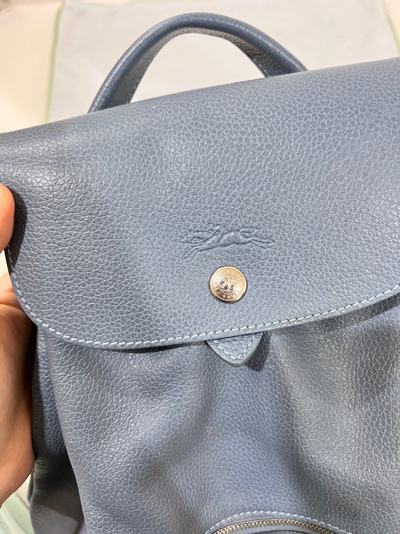 Longchamp Pebbled Leather Le Cuir Backpack, Women's Fashion, Bags