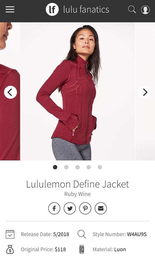 Lululemon Define Jacket Ruby Wine, Women's Fashion, Coats, Jackets and  Outerwear on Carousell