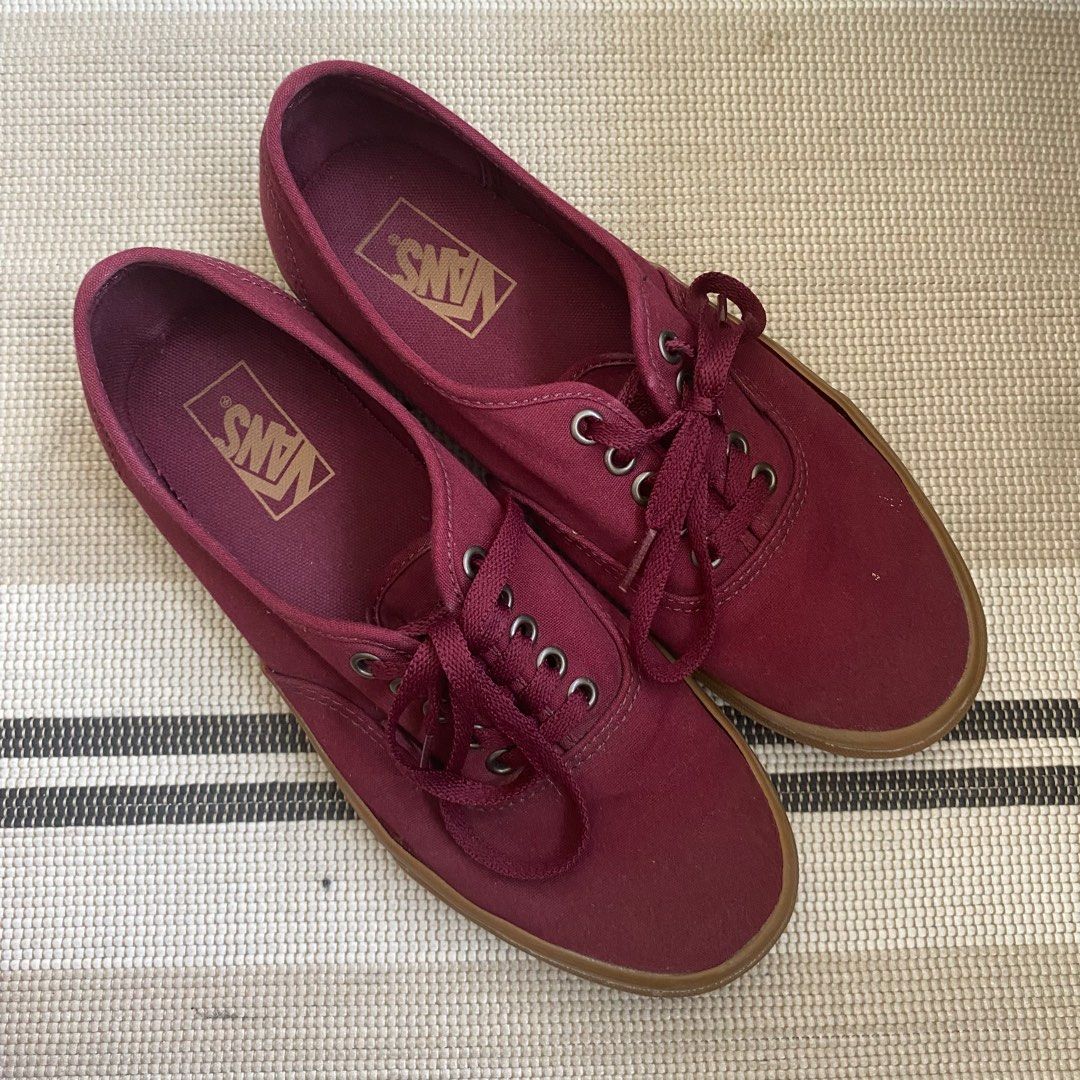 Maroon Vans Gum Sole