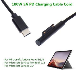 Microsoft Surface Pro X 9 8 7 6 5 4 3 GO BOOK Laptop 1/2 USB Type C 15V PD Charging Cable Power Supply Charger Adapter