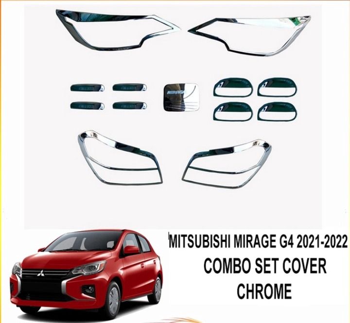 Mitsubishi Mirage G4 2021 to 2023 Garnish Combo set cover Chrome 2022