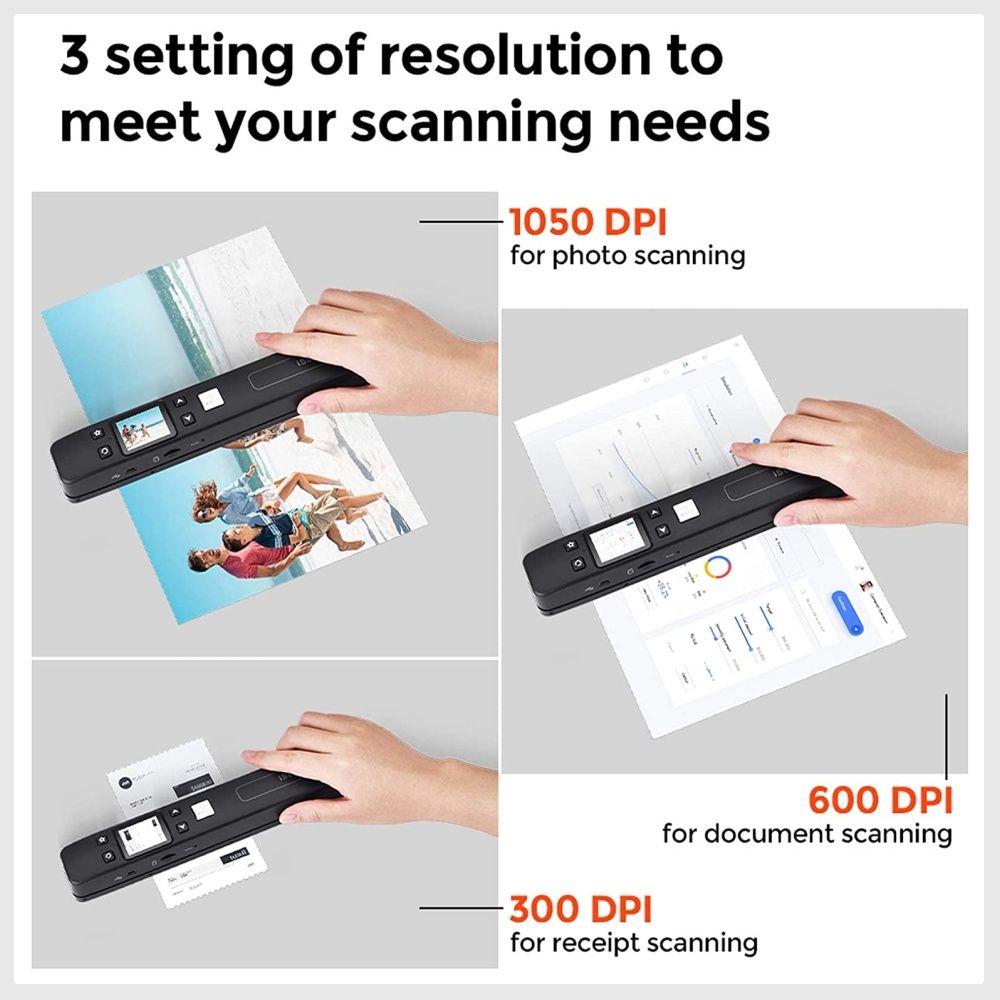 MUNBYN Portable Scanner, Photo Scanner for Documents Pictures Texts in