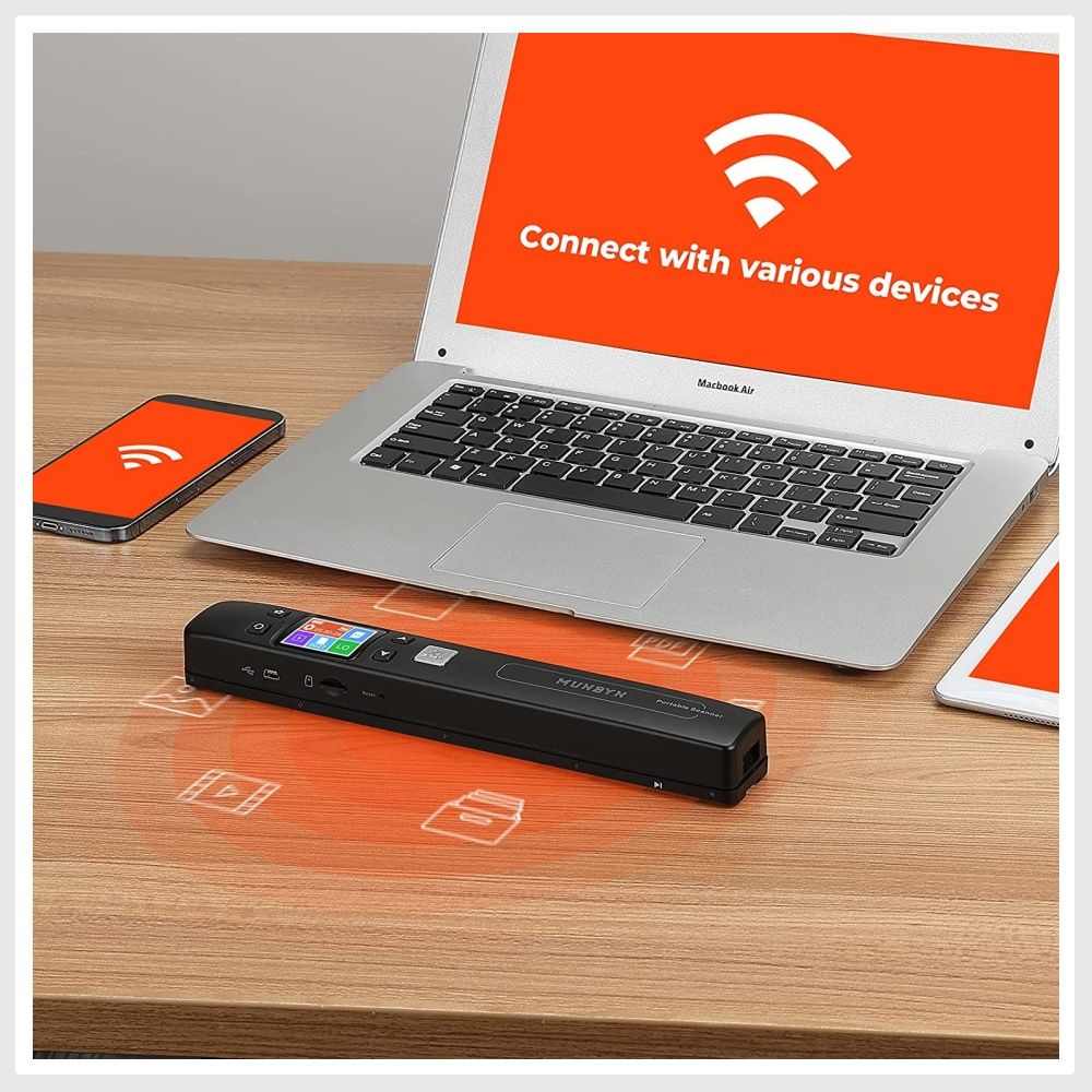 MUNBYN Portable Scanner, Photo Scanner for Documents Pictures Texts in