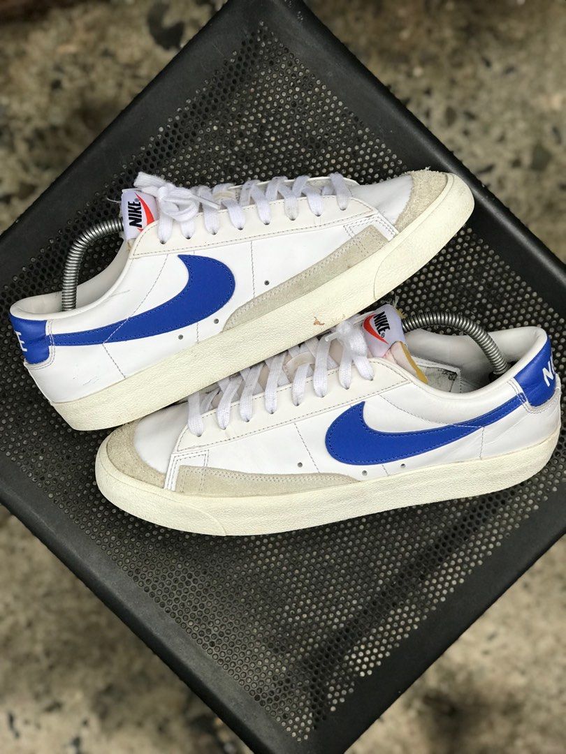Nike blazer blue white sales