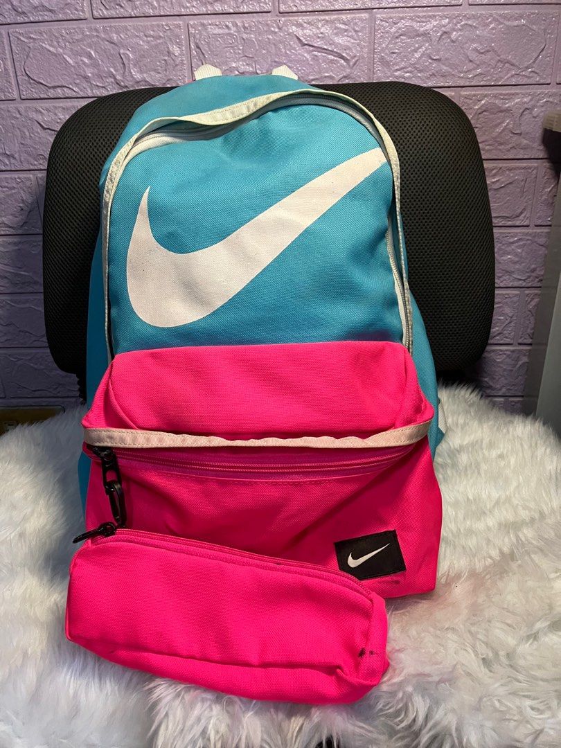 Pink and sales blue nike backpack