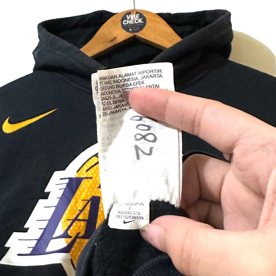 Nike NBA Hoodie Los Angeles Lakers Black AV3542-010 Size Small New