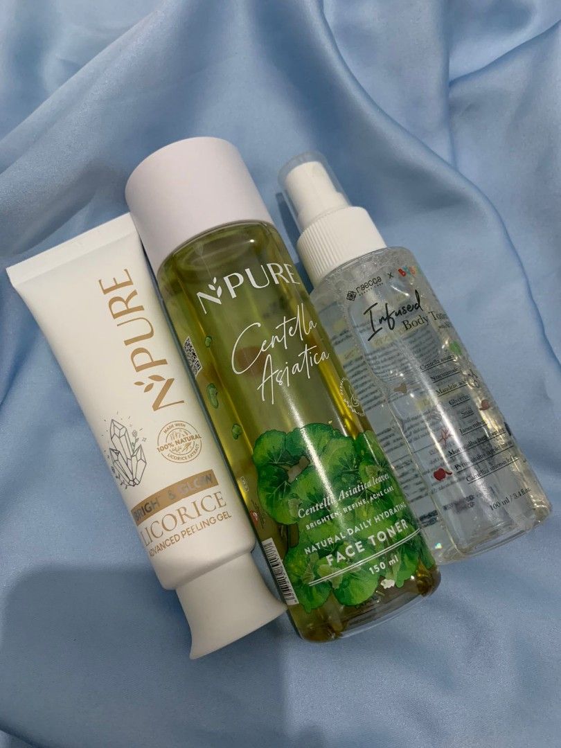 Npure toner centella, Npure peeling gel dan Raecca Body Toner on Carousell