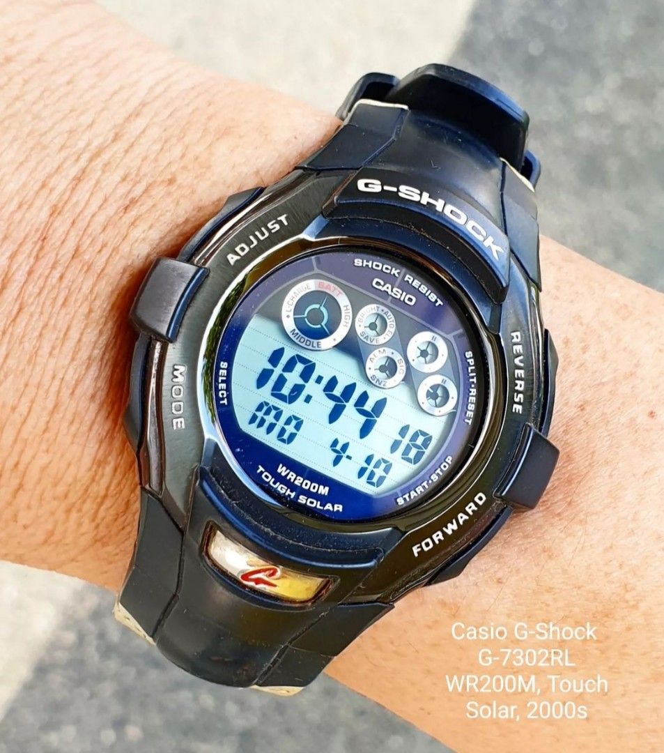 Old school casio solar g shock digital watch